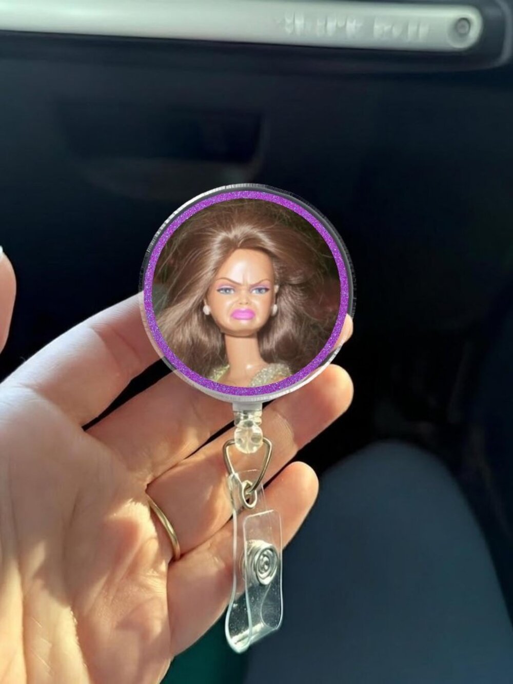 Funny Barbie-Inspired Badge Reel – Retractable ID Holder for Nurses & Healthcare